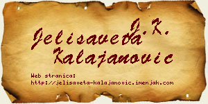 Jelisaveta Kalajanović vizit kartica